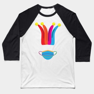 Colorful Joker hat and surgical face mask Baseball T-Shirt